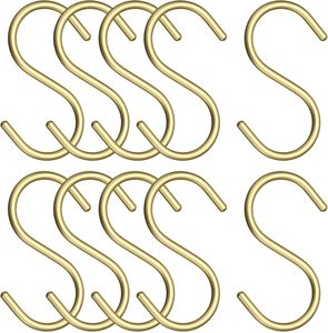 Uxcell <b>S</b> <b>Hooks</b> Pcs Aluminum Alloy <b>S</b> Shaped Hanger <b>Hook</b> <b>S</b> <b>Hooks</b> For Hanging Clothes Towels Shoe Scarf Bag Gold - Product Image 1