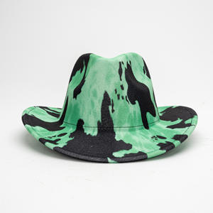 Nouveau chapeau de jazz vintage en <span class=keywords><strong>laine</strong></span> 100% turquoise à large bord en forme de cloche pour l'équitation et les fêtes en plein air - Product Image 2