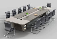 Grande table de bureau rectangulaire moderne combinaison de chaise de table de formation créative Table longue de salle de conférence à arrondi simple pour