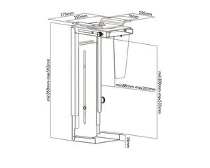 <b>Adjustable</b> & Under <b>Desk</b> Stand case Mount Cpu Holder - Product Image 6