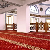 Tapis en nylon rouge à poils coupés de haute qualité de l'usine chinoise pour la mosquée de Dubaï tapis de prière de Turquie tapis de mosquée mur à mur