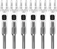 HUANTU X Nocks lumineux pour flèches, diamètre .204-.246, avec bouchons H S GT, LED haute visibilité avec interrupteur marche/arrêt, lot de 6, pour arc