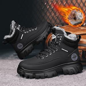Botas de invierno para hombre con forro de lana extra Grueso antideslizante Equipo de trabajo resistente a la nieve Forro de lona Nuevo diseño - Product Image 2