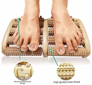 Massage des points plantaires pour soulager la douleur des pieds Rouleau de massage bipède en bois Rouleau personnel professionnel Masseur de pieds en bois