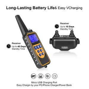 Amazon Collier anti-aboiement pour animaux de compagnie Collier en caoutchouc étanche rechargeable électrique anti-aboiement Collier de dressage pour chiens avec télécommande - Product Image 5