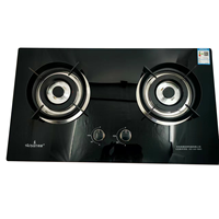Appareil de cuisine de haute qualité, cuisinière à gaz à 2 brûleurs, cuisinière à gaz intégrée, cuisinière en verre trempé