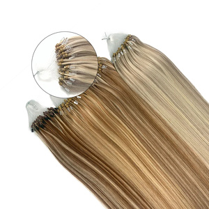 Extensions capillaires humaines à micro-anneaux, <span class=keywords><strong>cheveux</strong></span> vierges non traités péruviens et chinois, outil de pose Nano Ring - Product Image 2