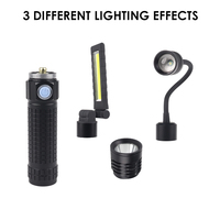 Lampe torche LED réglable étanche 3-en-1 ensemble de lampes de travail aimant rechargeable multifonction corps de lampe en alliage d'aluminium