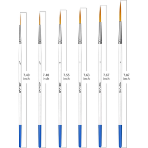 Ensemble de 6 pinceaux d'artiste à pointe <span class=keywords><strong>fine</strong></span>, poils en nylon, manche en bois, <span class=keywords><strong>extra</strong></span> longs, pour peinture acrylique, huile, <span class=keywords><strong>aquarelle</strong></span> - Product Image 5
