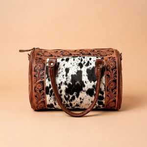 Sac bandoulière en similicuir à motif floral gaufré avec fermeture éclair, doublure en nylon, léger, idéal pour les voyages quotidiens - Product Image 1