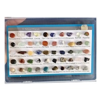 Coffret de 51 espèces de minéraux naturels, ensemble de gravier de cristal, décorations minérales brutes, pierres d'exposition éducatives, cadeau idéal, Chine