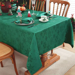 Mantel de Navidad Rectángulo Jacquard Patrón de copo de nieve Mantel <span class=keywords><strong>Manteles</strong></span> resistentes al agua para comedor Vacaciones - Product Image 6