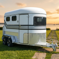 Remorque de transport de chevaux sur mesure, remorque pour 2 chevaux, chargement incliné, remorque pour 2 chevaux à chargement direct, remorque pour chevaux