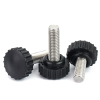 Factory Price 1/4" 3/8" 5/16" M3 M4 M5 M6 M8 M10 Plastic Thumb Screws Round Head Knurled Grips Screws Black Thumb Knob Screws