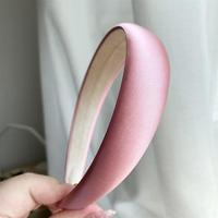 Headband satin warna-warni berlapis spons, buatan tangan, mewah, elegan, klasik, warna solid, memancarkan keanggunan ala Korea.