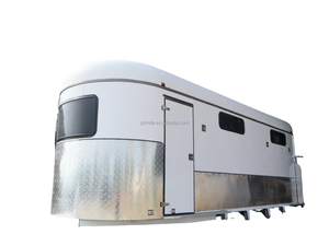 PR-HT03-LQ Aluminum Gooseneck 3 Horse Angle Load <b>Trailer</b> with Living Quarters - Product Image 1