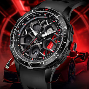 Nouvelle Arrivée Montre Mécanique Homme HANBORO en Acier Inoxydable 46mm Lumineuse avec Aiguilles en Silicone Étanche Verre <span class=keywords><strong>Saphir</strong></span> Tendance - Product Image 1