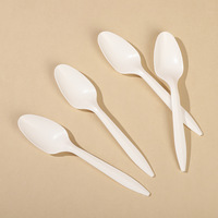 Meilleures ventes en gros : Ensemble de couverts jetables en amidon de maïs (cuillère, couteau, fourchette) pour gâteaux