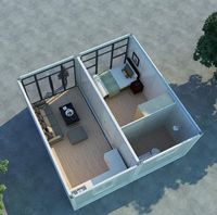Maison modulaire préfabriquée de style familial, spacieuse, avec 2 chambres, en conteneur, pour usage résidentiel et habitable