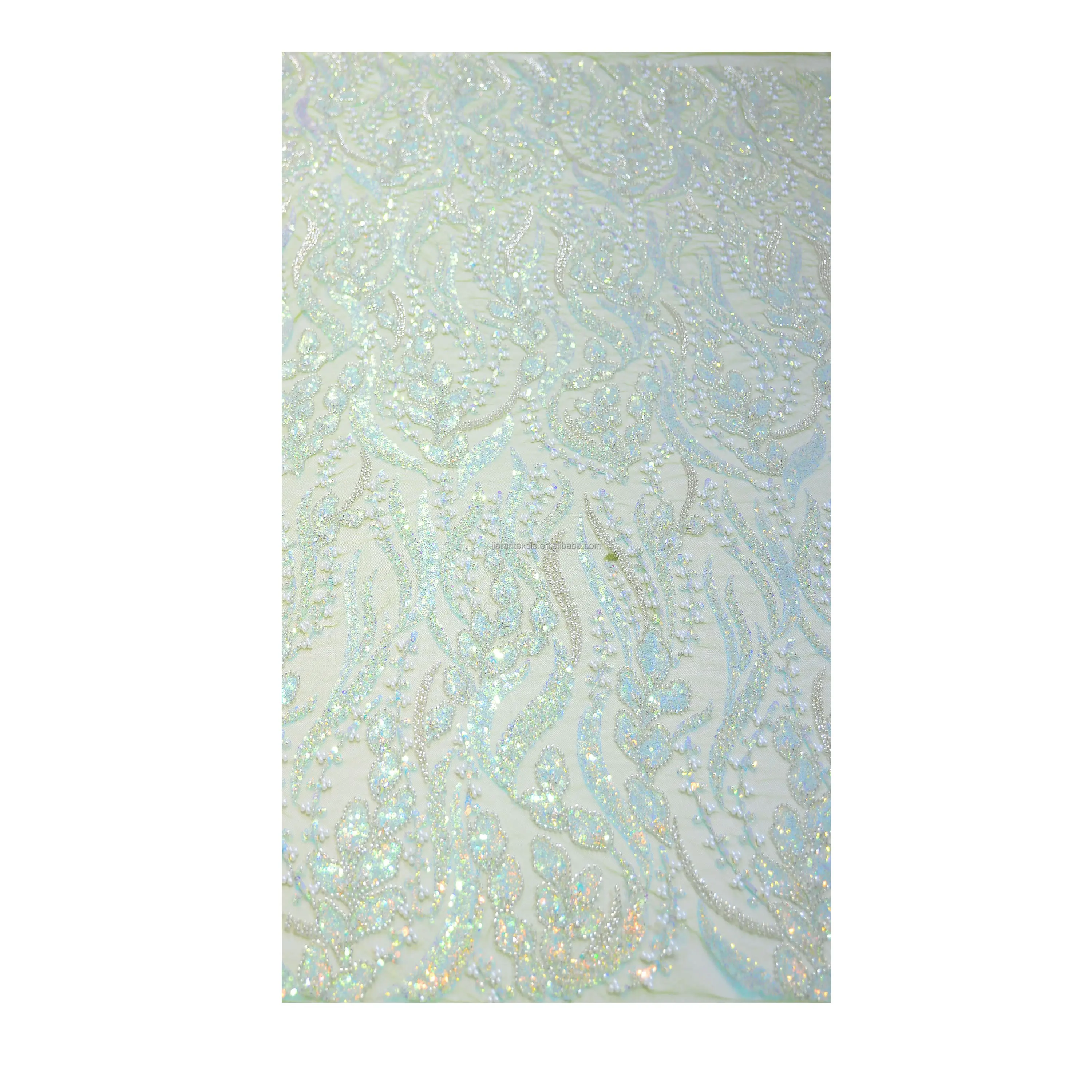 High quality Heavy Beaded Pearl Net Material Fabric