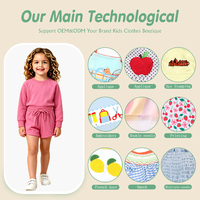 Ensemble de vêtements de sport pour filles de qualité supérieure, tissu extensible, haut à col rond avec short à cordon de serrage, vêtements de sport polyvalents pour enfants, personnalisables