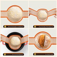 Alas Roti Silikon Tebal 0.7mm untuk Dutch Oven, Alas Panggang Oval Anti Lengket untuk Sourdough, Tahan Panas 480 ° F, Bebas BPA