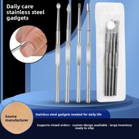Pousse-cuticules double extrémité en acier inoxydable pour manucure, modèle 827, fabricant du Guangdong, emballage nu, stock disponible