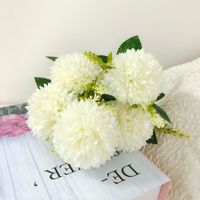 Chrysanthème Artificiel en Soie en Gros, 5 ou 9 Têtes, pour Décoration Maison et Mariage