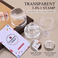 Nouvel outil de stamping pour ongles en silicone 3-en-1 double tête détachable pour la vente en gros