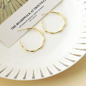 <b>Hoop</b> Earrings For Women Gold Rose Gold <b>Silver</b> Irregular Geometric Design Everyday Wear 925 Sterling <b>Silver</b> Needle Earrings - Product Image 2