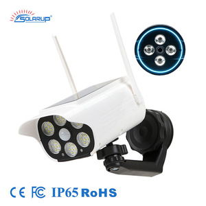 Lampe de sécurité solaire magnétique avec fausse caméra 2-en-1, détecteur de mouvement extérieur, <span class=keywords><strong>LED</strong></span>, pour jardin, garage, voiture, camping-car, sans câblage, IP65 - Product Image 1