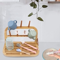 Égouttoir à vaisselle moderne en bambou pour la maison et la cuisine, support de rangement pour bols, tasses et assiettes