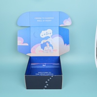 Caja de Cartón para Envíos, Embalaje de Regalos y Cosméticos, con Logotipo Personalizado Impreso a Todo Color en Azul Marino, Ecológica y Corrugada