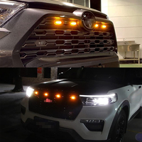 Calandre avant universelle 12V pour voiture Lumière LED Lentille fumée Ambre 12LED Grill Light Eagle Eye Lamp pour Off Road Trunk SUV Ford Toyota