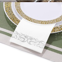 Serviettes en papier de haute qualité pour mariage et fête, papier de soie écologique, serviettes en papier pliées
