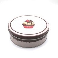 Boîte à biscuits ronde personnalisée en fer blanc de qualité alimentaire, conteneur métallique pour chocolat, biscuits, emballage cadeau de fêtes, boîte en fer blanc