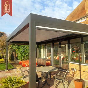Pérgola Bioclimática Motorizada de Pared de 4mx3m, Gazebo, Baldachín y Pérgola Retráctil con Rejillas para Jardín Exterior - Product Image 3