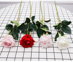 ดอกกุหลาบเดี่ยว AF10003-2 ดอกไม้ประดิษฐ์จากผ้าไหมสำหรับตกแต่งงานแต่งงาน กิ่งดอกกุหลาบประดิษฐ์ขายส่ง ราคาพิเศษ - Product Image 2
