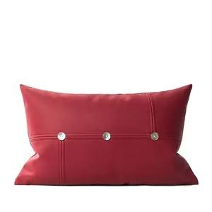 Красная Мягкая Наволочка из искусственной кожи, декоративная наволочка для диванной подушки, чехол для дивана 12x20 дюймов