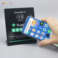 Support NFC YTS personnalisé en acrylique étanche et programmable pour avis Google (modèles 213/215/216) avec code QR