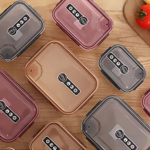 Boîte à lunch bento en plastique à 3 compartiments sans BPA pour les enfants Boîte de stockage des aliments réutilisable au micro-ondes pour la préparation des repas au bureau de l'école