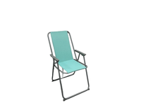 Chaise de plage pliable légère en acier pour l'extérieur avec pieds en forme de corne, chaise pliante en métal pour le camping