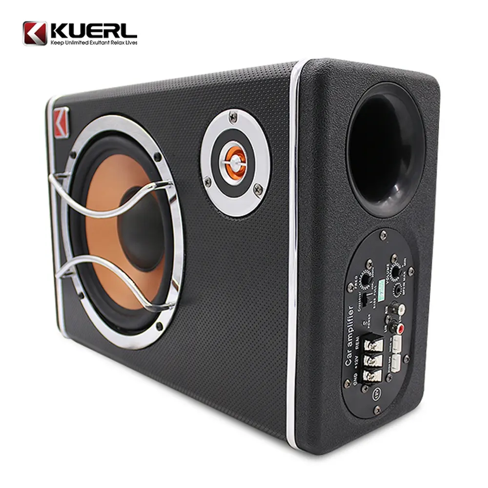 Usine en gros 8 pouces carré mince voiture audio subwoofer portable 12V actif auto subwoofer