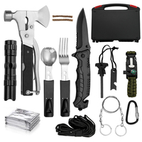 Kit de survie XUANLAN 14 en 1 avec couteau pliant, ensemble d'outils multifonctions, équipement de camping d'urgence pour l'extérieur