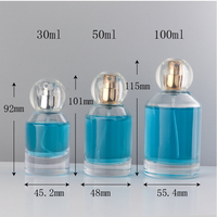 Flacons de parfum ronds en verre de luxe vides 30ml 50ml 100ml avec bouchon sphérique cylindrique de luxe