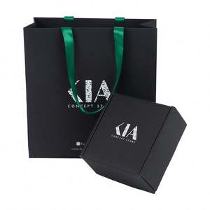 Wholesale Custom Cosmetic Fancy Black Gift Bags with logo Shopping Bag Hard Paper Bag for Christmas Customized - Product Image 5