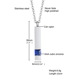 Open Pet Memorial Cremation <span class=keywords><strong>Ashes</strong></span> 锆石不锈钢防水镀金吊坠，适用于时尚珠宝项链 - Product Image 2