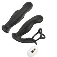 Masseur anal vibrant étanche avec télécommande sans fil, anneau double fin, verrouillage télescopique, pour exercices de prostate, à porter en extérieur