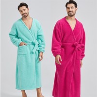 Peignoir doux texturé avec logo personnalisé, peignoir long confortable pour femmes, peignoir de spa personnalisé pour la maison