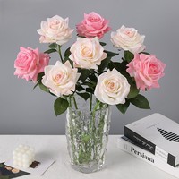 Bunga Mawar Sutra Artificial Real Touch Grosir Tangkai Tunggal 65cm untuk Dekorasi Pernikahan, Centerpiece Meja, Dekorasi Rumah, Pesta, Grosir